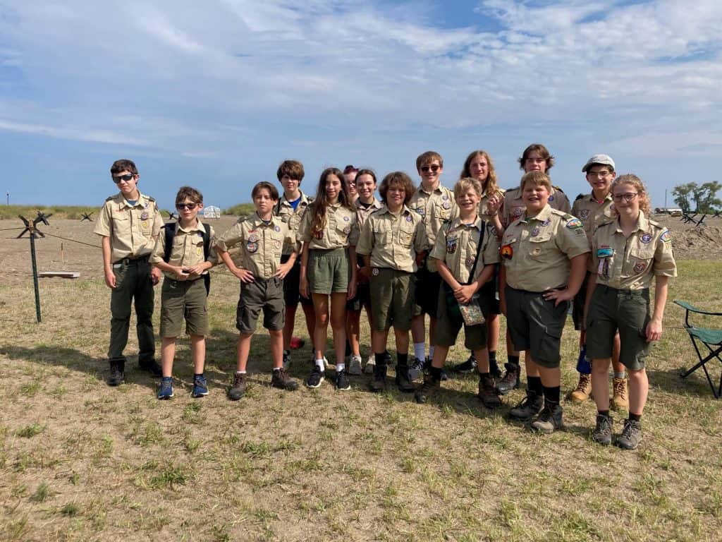 Scout group on the beach "at Normandy"