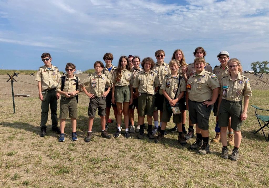 Scout group on the beach "at Normandy"